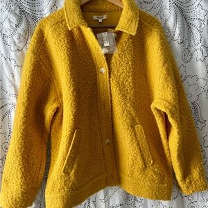 NWT!! Madewell Mustard Textured Teddy Jacket